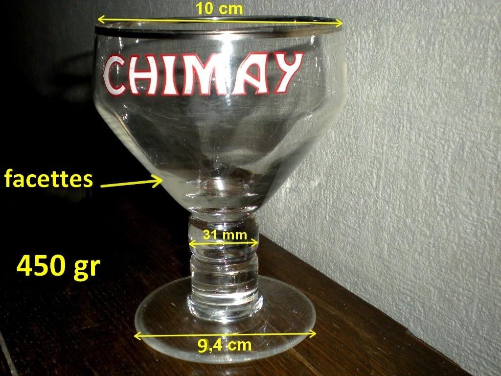CHIMAY geëmailleerd  zwaar (450 gr) & dikke voet, Ophalen of Verzenden, Zo goed als nieuw, Glas of Glazen