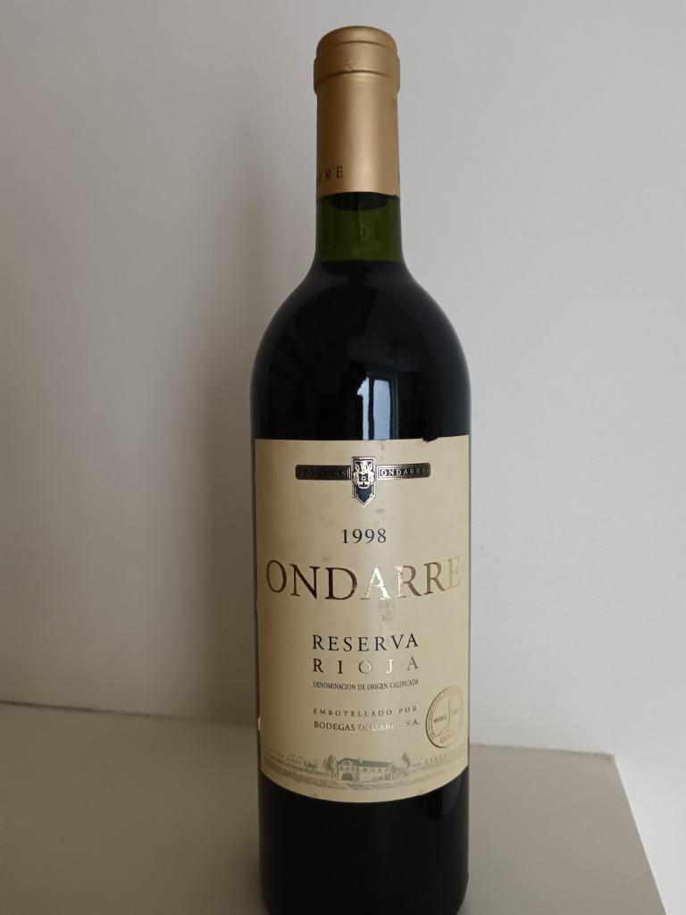 Vin de collection Rioja Ondarre 1998, Collections, Enlèvement ou Envoi