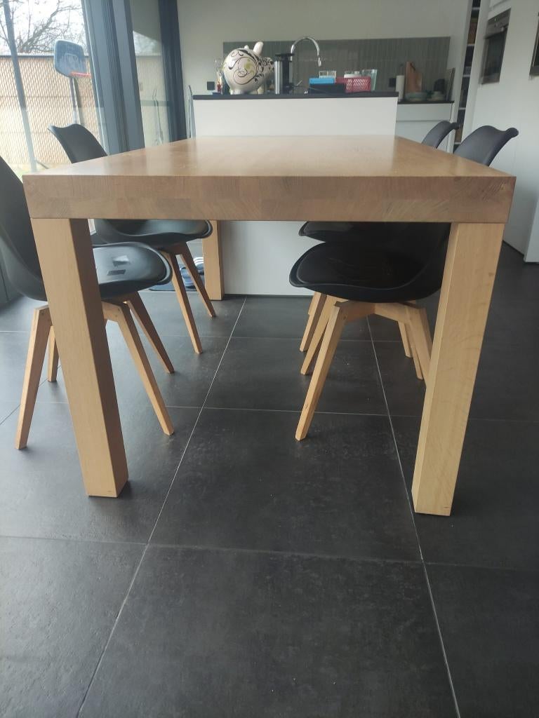 Eettafel 90 x 180 cm (massief hout), Quatre personnes, 150 à 200 cm, Enlèvement, Utilisé