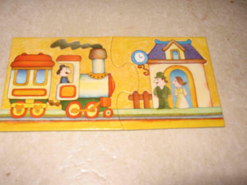 Vintage puzzel: 10 kaarten deelbaar door 2 van 18 cm bij 9 c, Kinderen en Baby's, Speelgoed | Kinderpuzzels, Ophalen of Verzenden