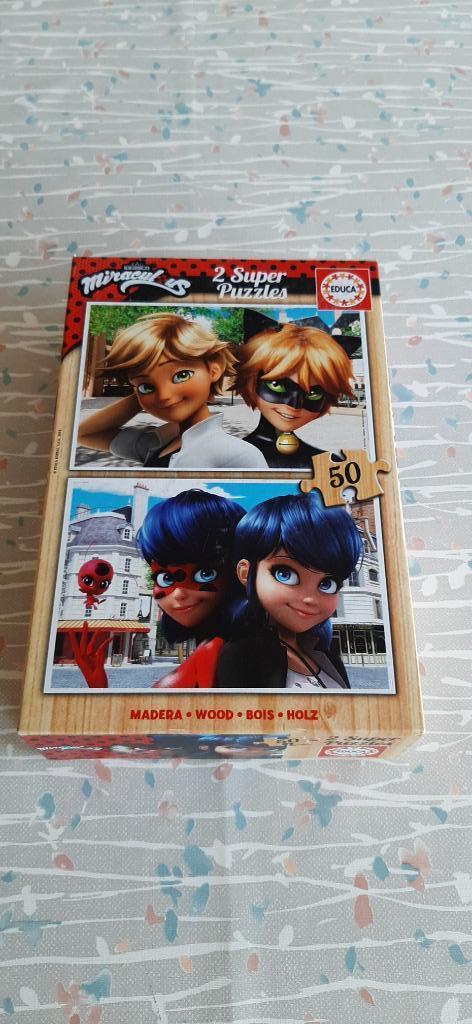 Puzzel Miraculous (hout) (2 stuks), Kinderen en Baby's, Ophalen, Gebruikt, 10 tot 50 stukjes, Van hout