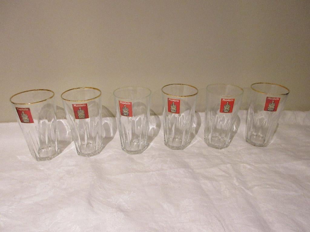 6 drinkglazen MANDARIN drinkglas vintage glazen, Ophalen