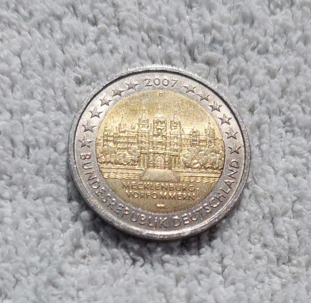 2 euro Duitsland 2007 Schwerin Meckelenburg-Vorpommern 🇩🇪, Ophalen of Verzenden, Duitsland, 2 euro, Losse munt