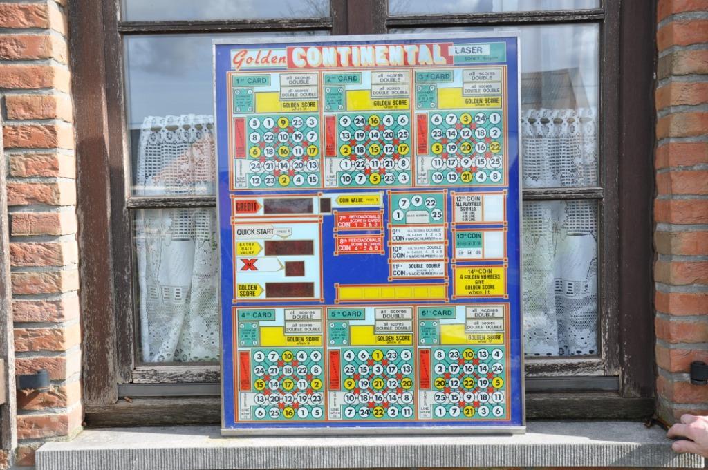 vitre glace de bingo golden continental, Collections, Machines | Flipper (jeu), Autres marques, Enlèvement ou Envoi, Comme neuf