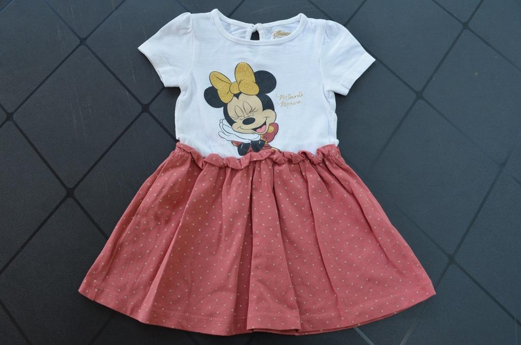 C&A Disney jurkje boven wit met Minnie rokje roze stippe m68, Kinderen en Baby's, Babykleding | Maat 68, C&A, Meisje, Jurkje of Rokje