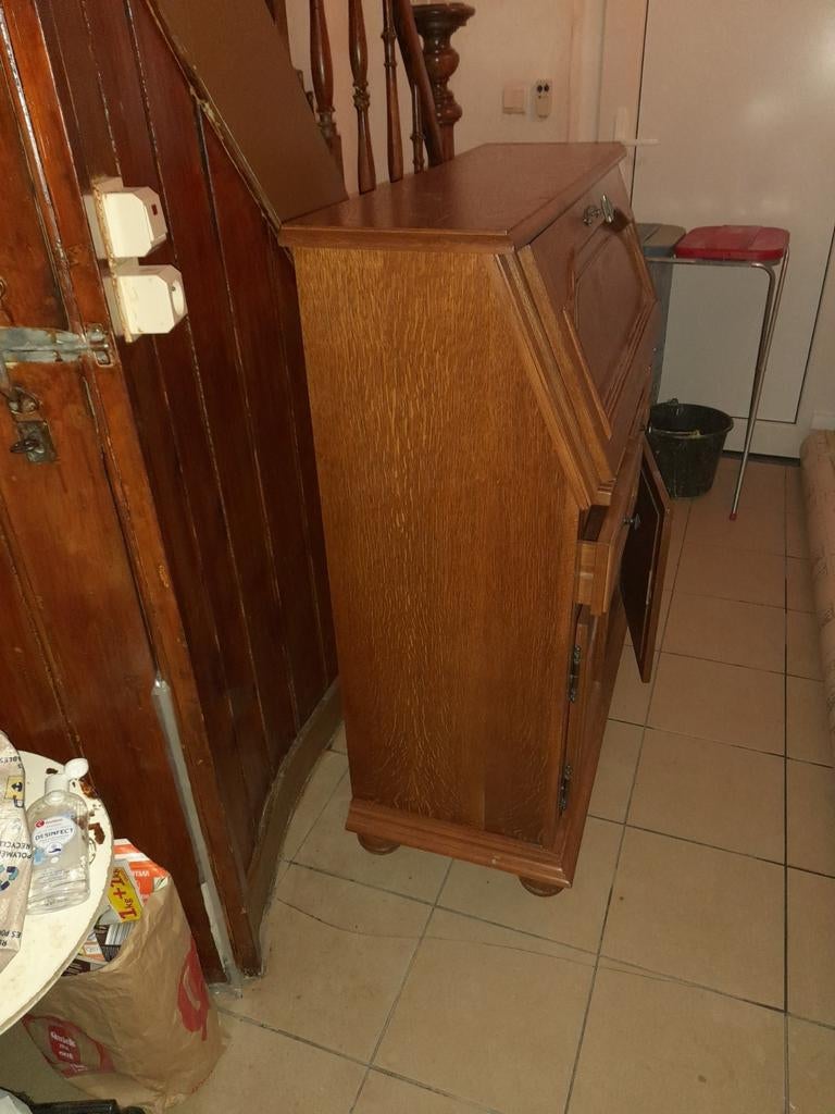 Secretaire chene clair destocker a Liege, Utilisé