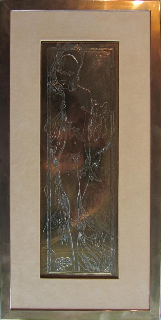 Bronzen plaquette Naakte vrouw, Ophalen of Verzenden
