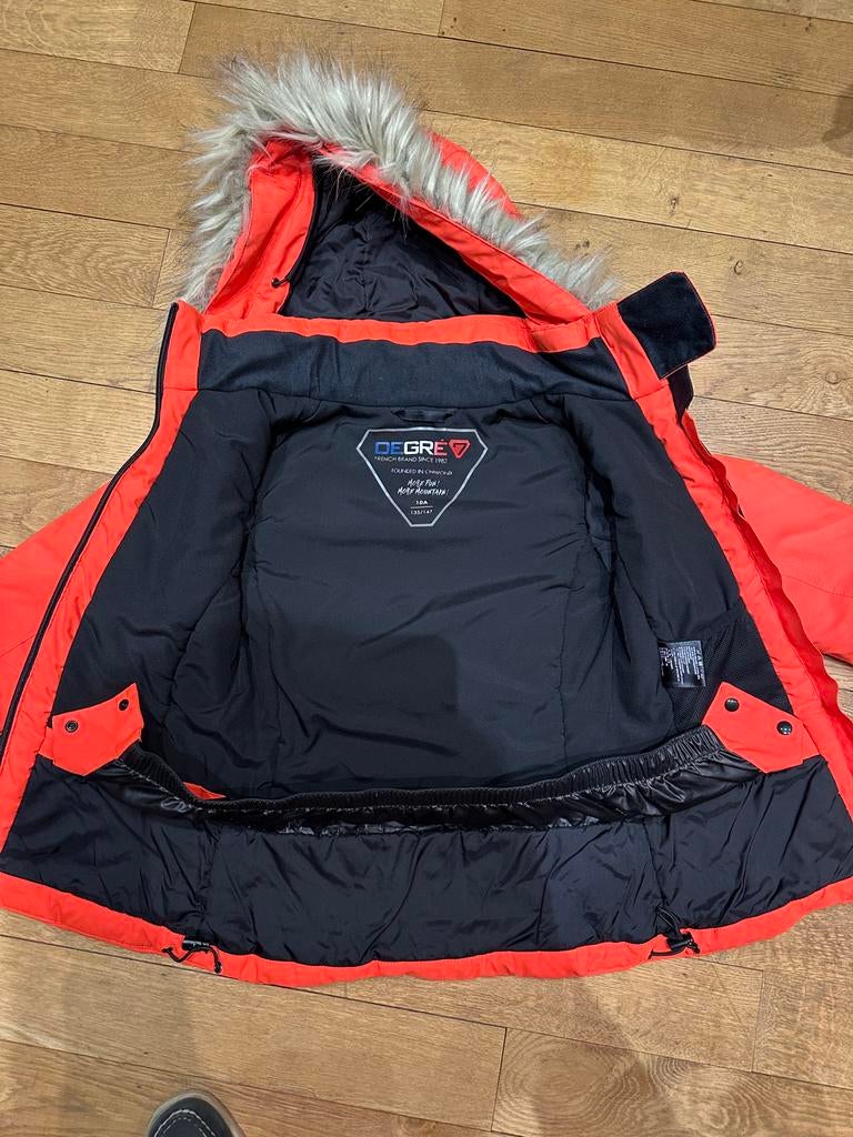 Veste de ski degre 7 enfant 10 ans fille orange fluo, Sport en Fitness, Zo goed als nieuw, Kleding, Ski, Ophalen