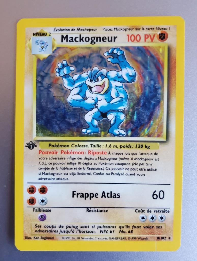 Carte Pokemon Macogneur holo 1e édition Rare, Enlèvement ou Envoi, Utilisé, Autres types