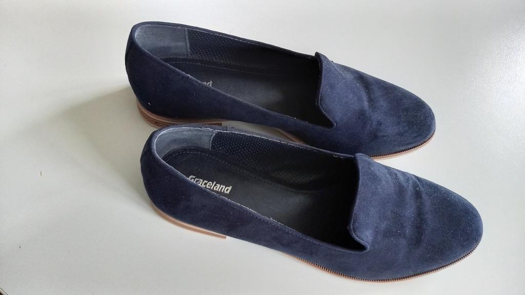Blauwe daim schoem, Comme neuf, Enlèvement, Graceland, Bleu