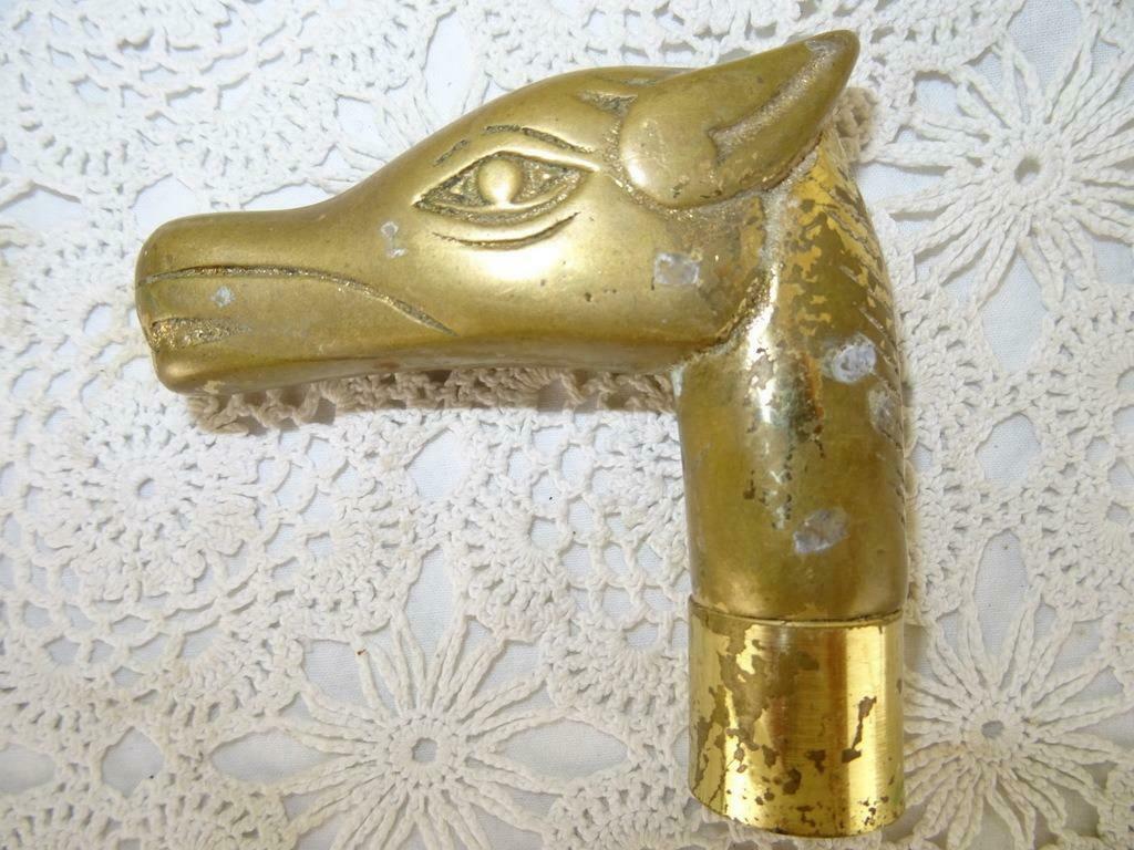 Antiek handvat mythologisch dier koperen handvat wandelstok, Ophalen of Verzenden
