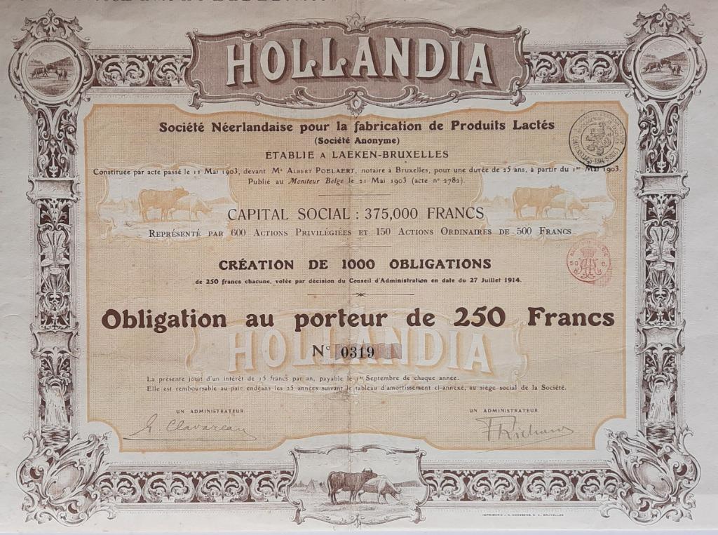 Hollandia - Société Néerlandaise - Laeken - 1903, Timbres & Monnaies, Actions & Titres, Enlèvement ou Envoi, Avant 1920, Action