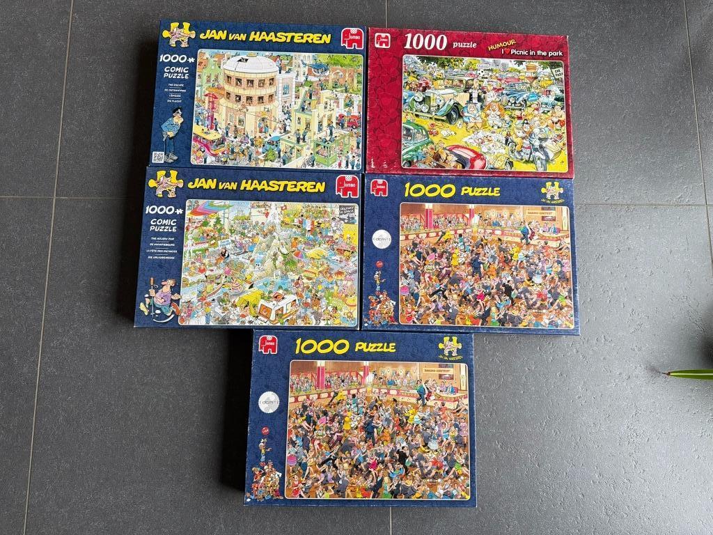 Puzzels 1000 stukjes Jan Van Haasteren, Ophalen of Verzenden, 500 t/m 1500 stukjes, Gebruikt, Legpuzzel