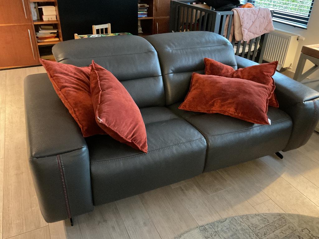 Lederen tweezit merk bardi, Huis en Inrichting, Ophalen, Minder dan 75 cm, 150 tot 200 cm, Leer
