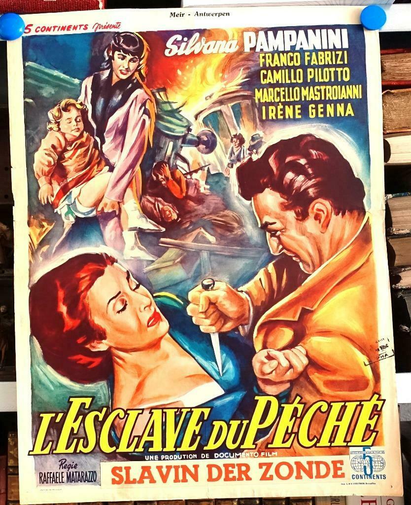 Filmposter l'esclave du Péché / Slavin der zonde, Ophalen of Verzenden, A1 t/m A3, Film en Tv, Rechthoekig Staand