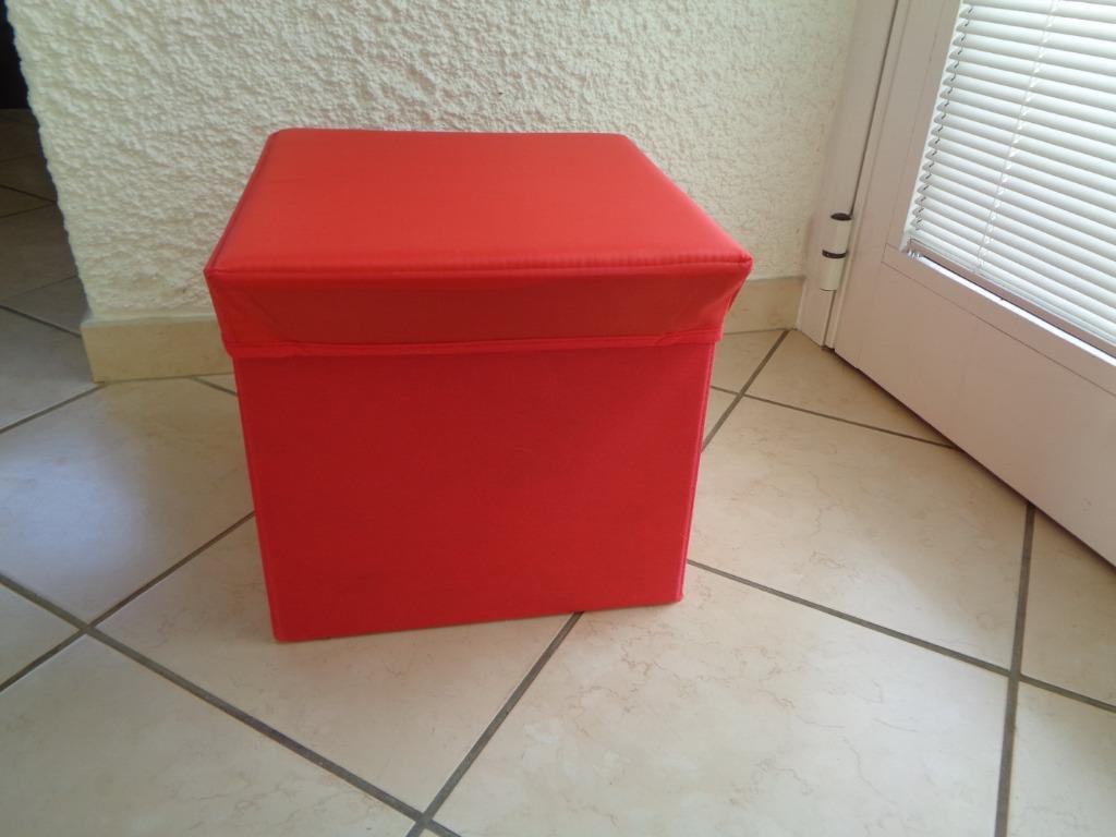 Pouf rangement pliable rouge, Ophalen of Verzenden, Zo goed als nieuw, Rood, Zitzak