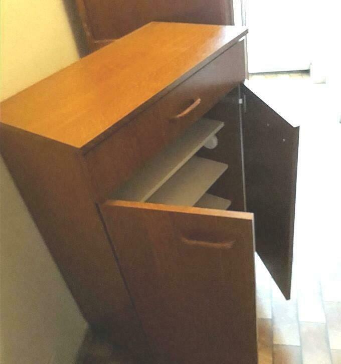 ⭐️✨️💫 retro urgent vintage schoenenkast met 1 lade, Ophalen, Bruin, Gebruikt, Vintage