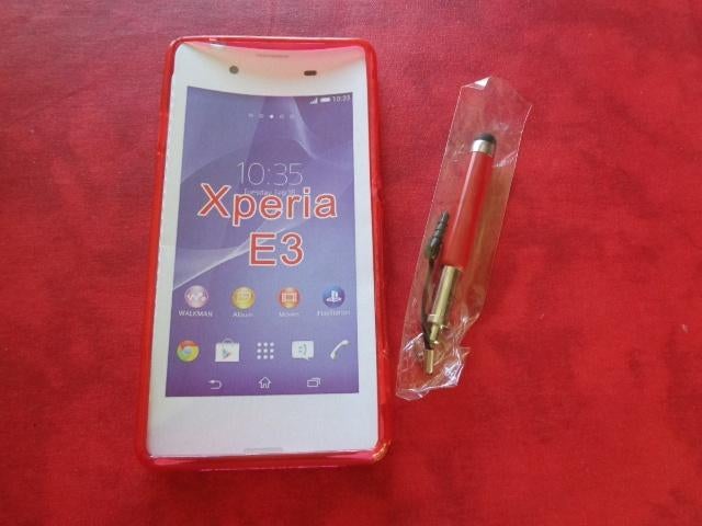 Housse silicone rouge pour Sony Xperia E3+1 stylet, Telecommunicatie, Verzenden, Nieuw, Overige typen, Overige merken