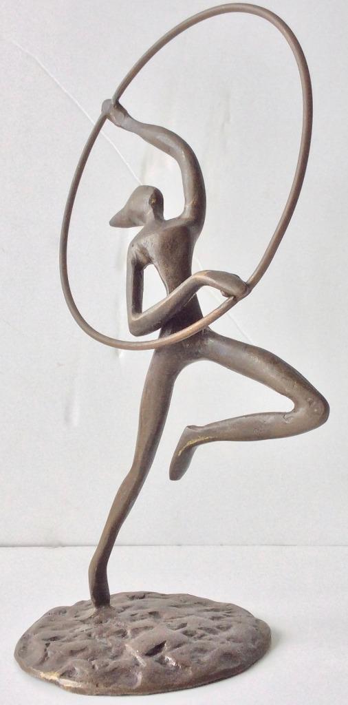 bronzen beeld ballerina / dame met hoepel, Enlèvement ou Envoi, Bronze