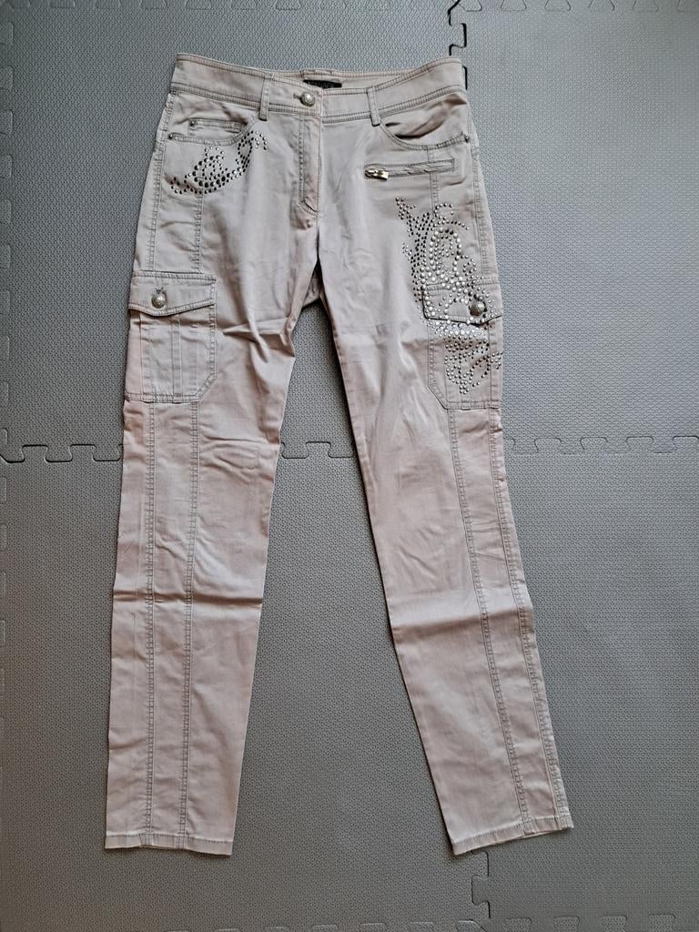 Broek grijs/beige apanage maat 36, Kleding | Dames, Ophalen, Zo goed als nieuw, Maat 36 (S), Beige