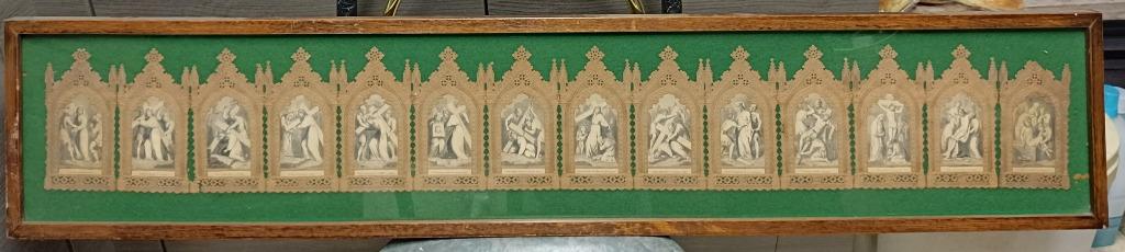Kader met de 14 staties Van De Kruisweg te koop., Ophalen