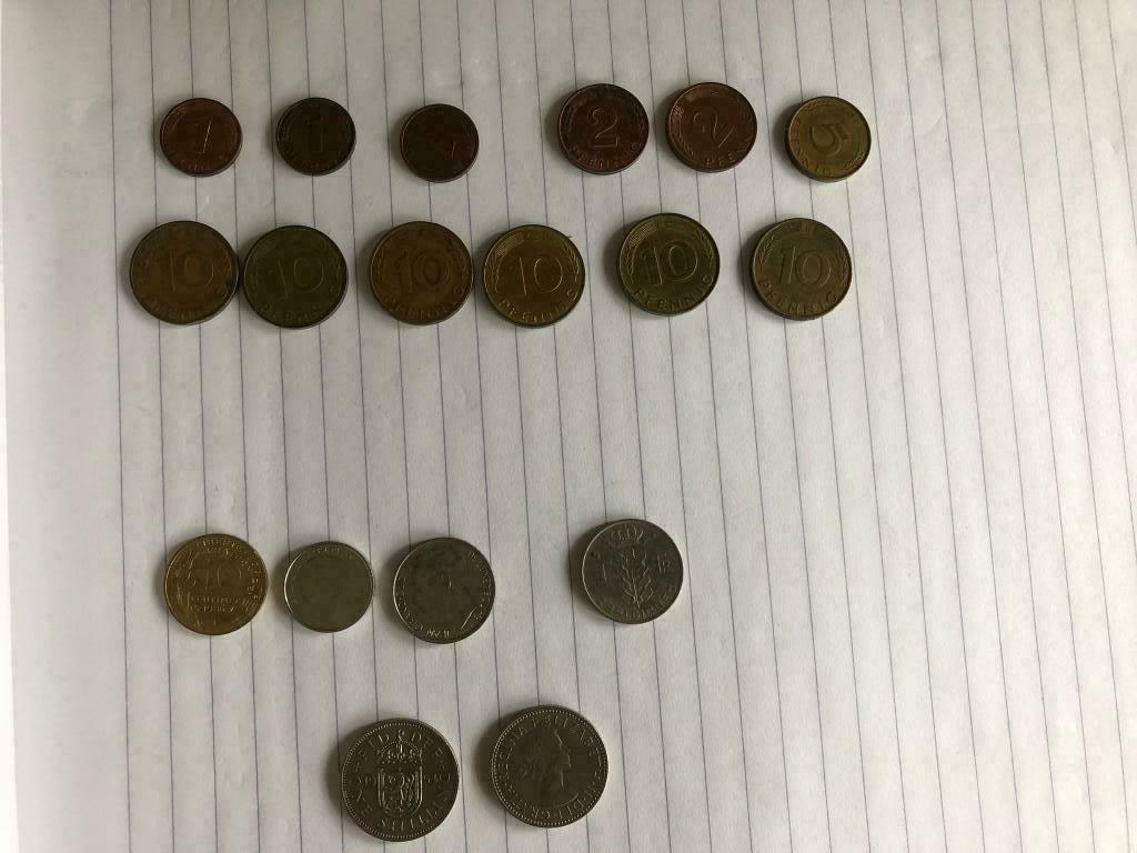 Duitse Pfennig, Belg / Lux / Fr. Frank, Britse shillings 18, Enlèvement ou Envoi, Autres pays, Monnaie en vrac