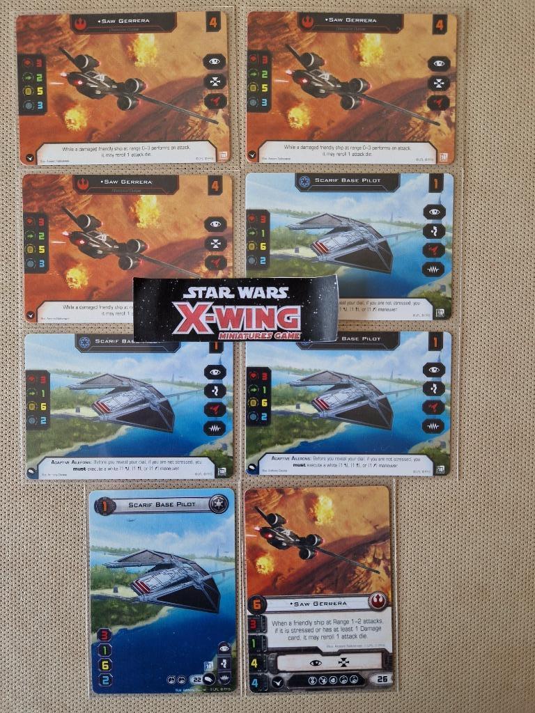 Star Wars X-Wing Miniatures V1 V2 8 cartes promo 2018 Q2, Collections, Enlèvement ou Envoi, Neuf, Jeu