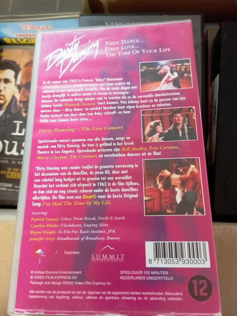 Dubble Box K7 VHS-film Dirty Dancing + het liveconcert, Vanaf 12 jaar, Ophalen, Gebruikt, Overige genres