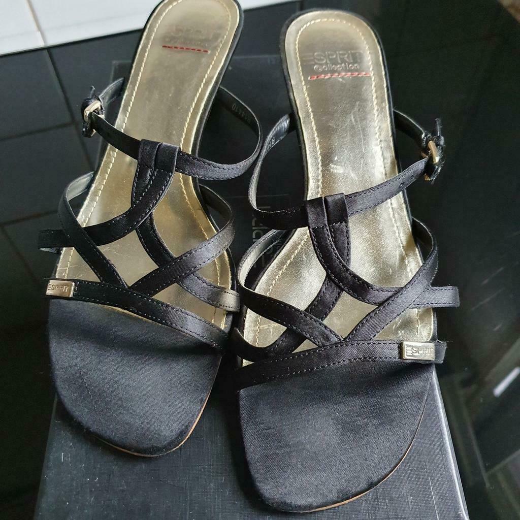 Zwart muiltje met hakje ESPRIT maat 37 hakhoogte 4,5 cm, Zwart, Zo goed als nieuw, Esprit, Sandalen of Muiltjes