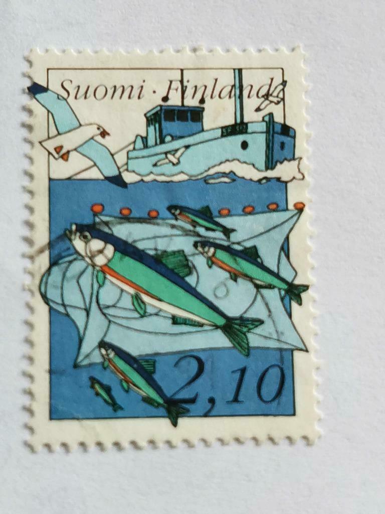 Finland 1991 - Yv 1106 - visserij - vissen - schip, Verzenden, Finland, Gestempeld