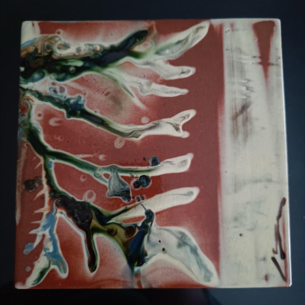 Deux carreaux d'art abstraits en céramique., Enlèvement ou Envoi
