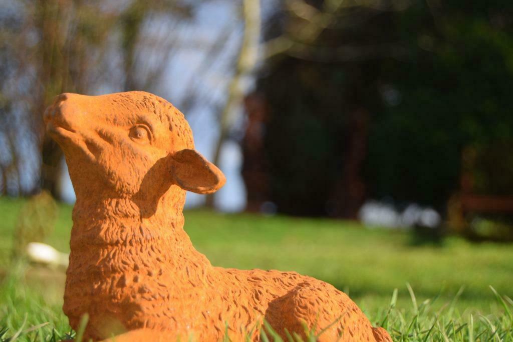 Schitterend gepatineerd gietijzeren schaap, Tuin en Terras, Ophalen of Verzenden, Nieuw, Overige materialen, Dierenbeeld