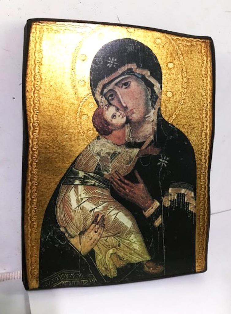 Icône Notre-Dame de Vladimir Russe H 37😍🙏💑🤗👌, Enlèvement ou Envoi