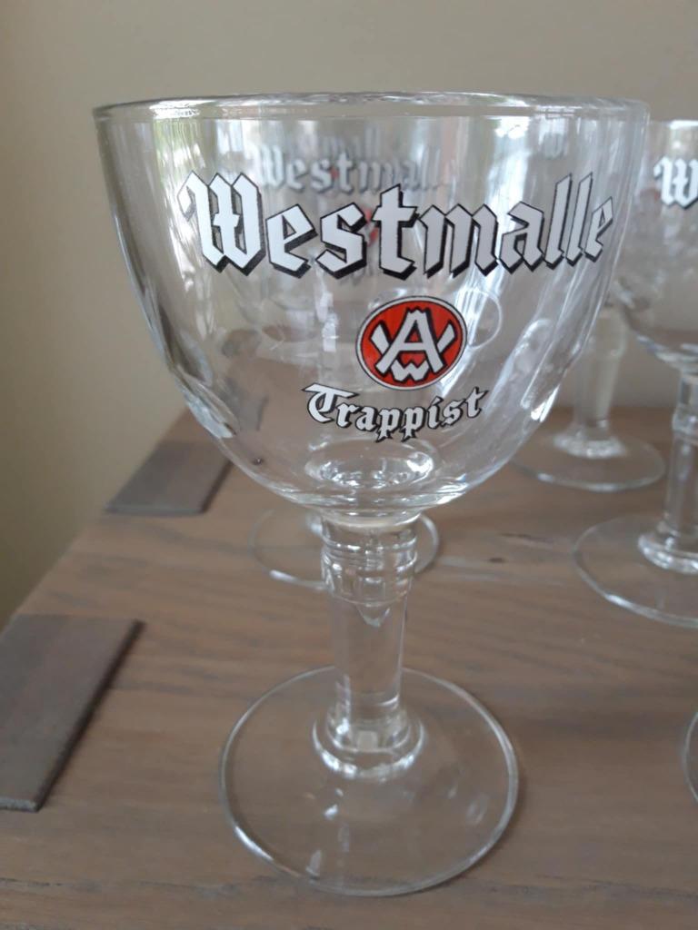 Trappist Westmalle 10 verres en cristal  collection, Enlèvement ou Envoi, Utilisé, Chope(s), Autres marques