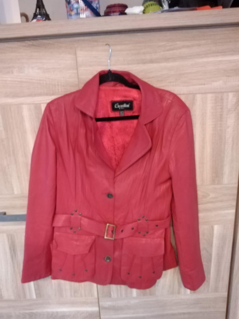 leren jas  creation by varol  xl, Kleding | Dames, Ophalen of Verzenden, Zo goed als nieuw, Maat 46/48 (XL) of groter, Rood