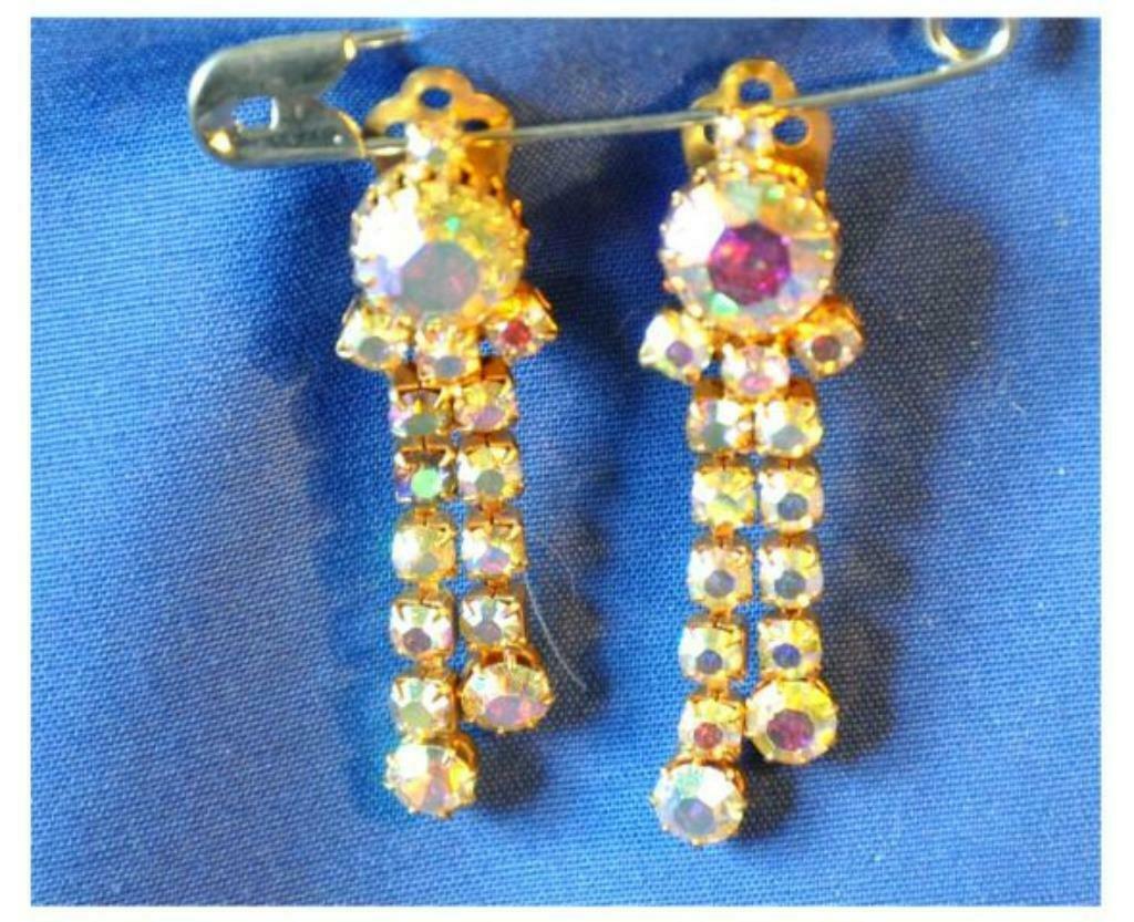 §  paire boucles d'oreilles clip de fantaisie vintage   (n7), Enlèvement ou Envoi, Autres couleurs, Utilisé, Pendantes