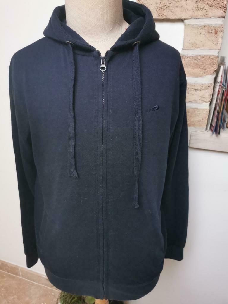 Sweat à capuche homme bleu foncé avec capuche, Enlèvement ou Envoi, Comme neuf, Taille 52/54 (L)