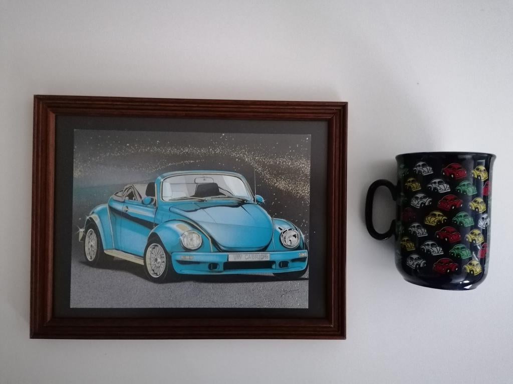 Cadre, sac et t-shirt VW Beetle, Enlèvement ou Envoi