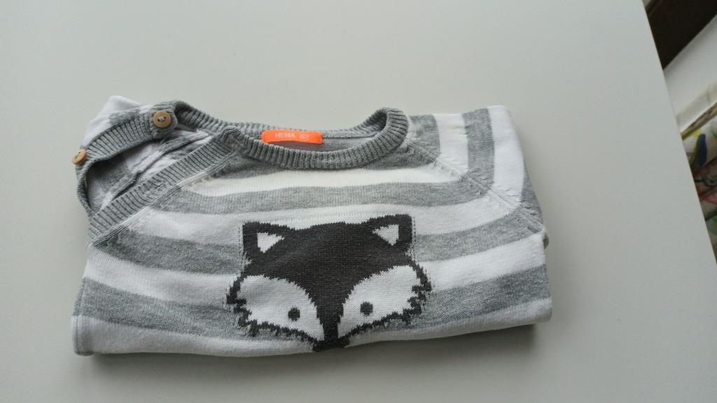 Truitje grijs-wit - Maat 62, Kinderen en Baby's, Babykleding | Maat 62, Gebruikt, Ophalen of Verzenden, Hema, Truitje of Vestje