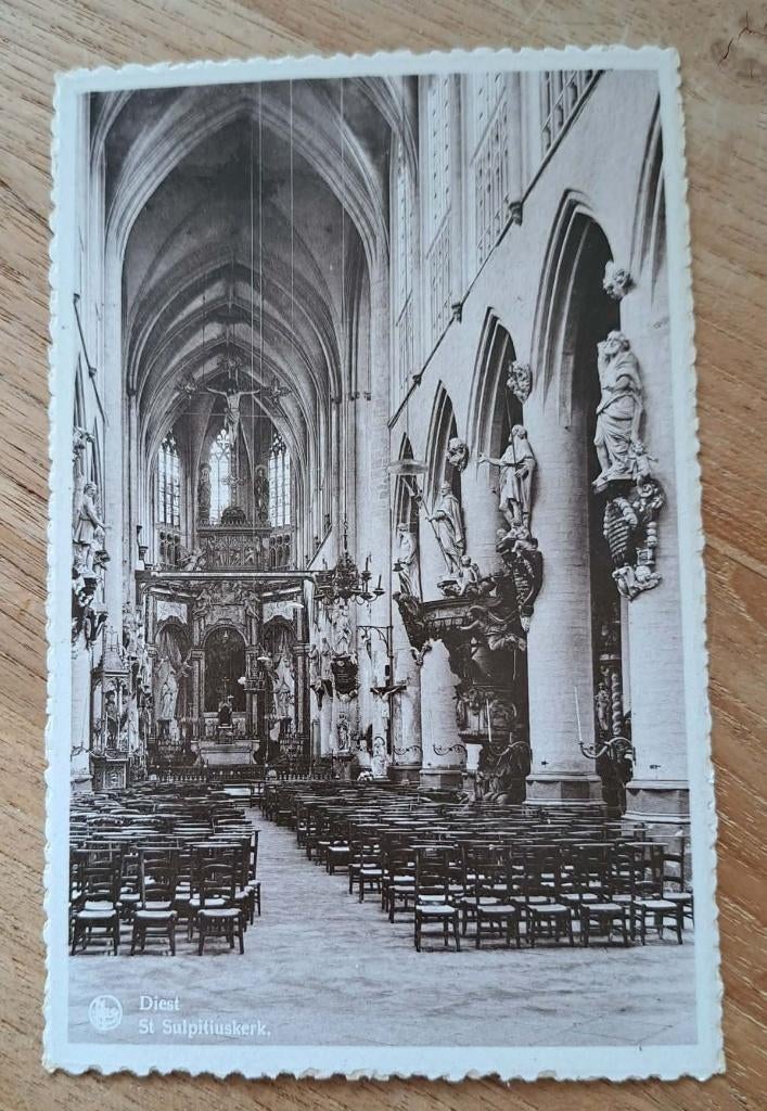 postkaart Diest - ST. Sulpitiuskerk, Ophalen of Verzenden, Ongelopen, Vlaams-Brabant