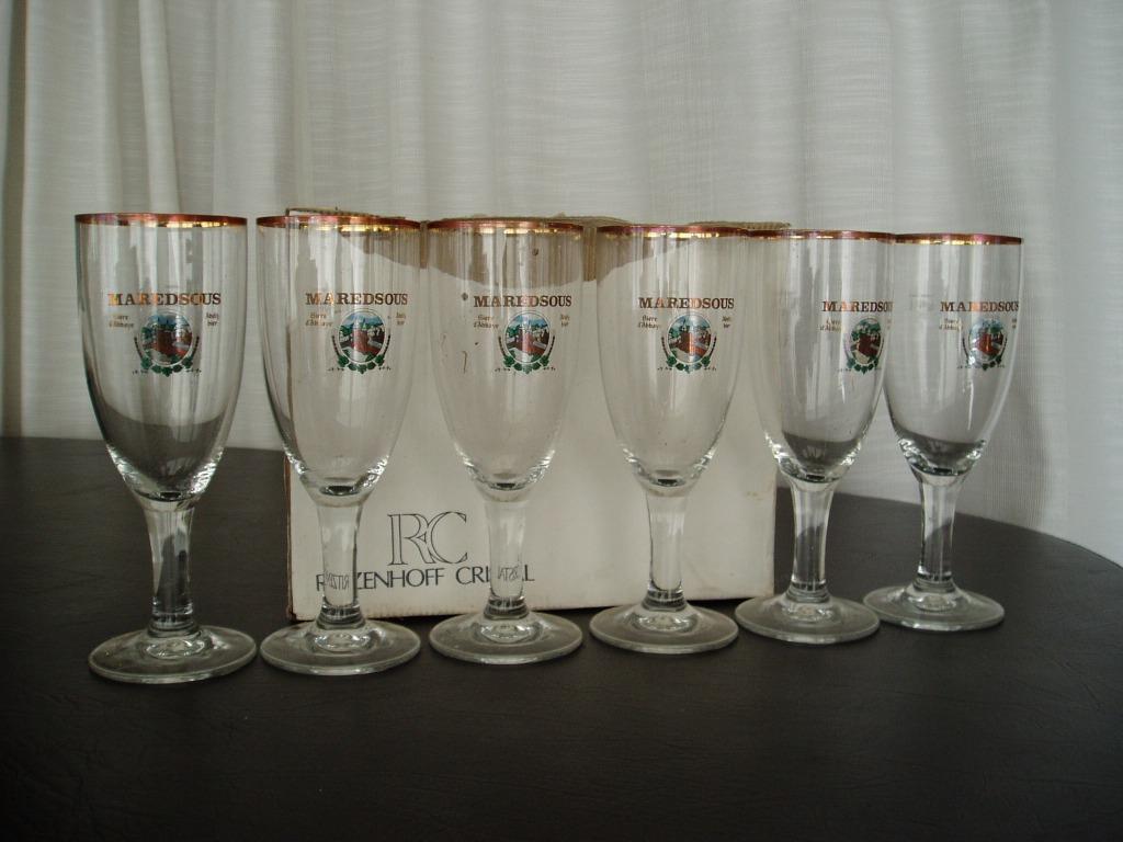 5 glazen Maredsous Abdijbier 0,3l, Enlèvement, Comme neuf, Verre ou Verres, Autres marques