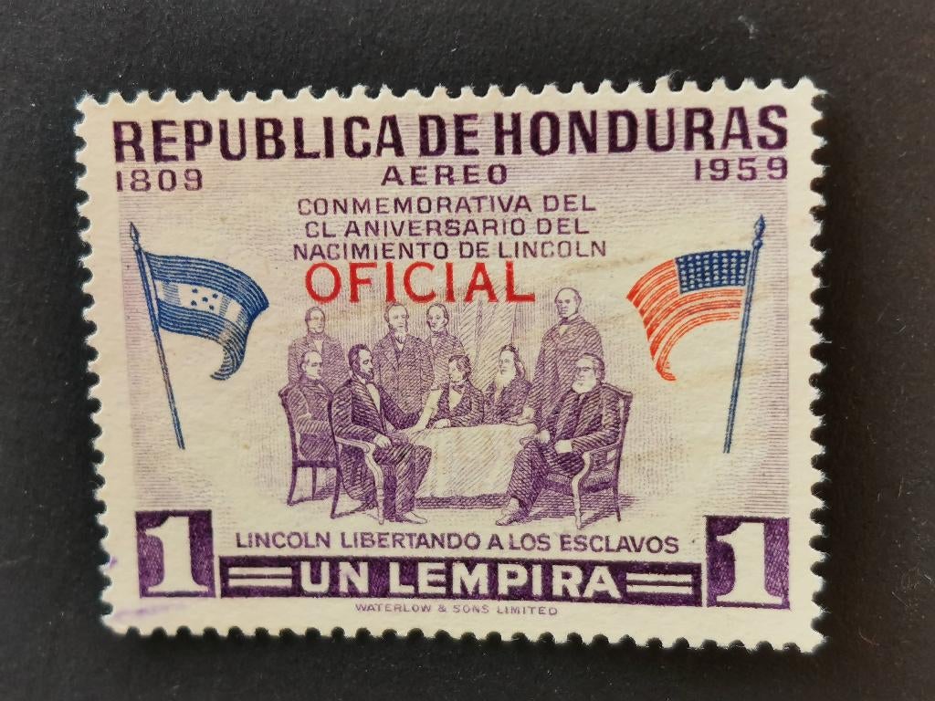 Honduras 1959 - Président Lincoln, drapeaux, OFICIAL, Enlèvement ou Envoi, Affranchi, Amérique centrale