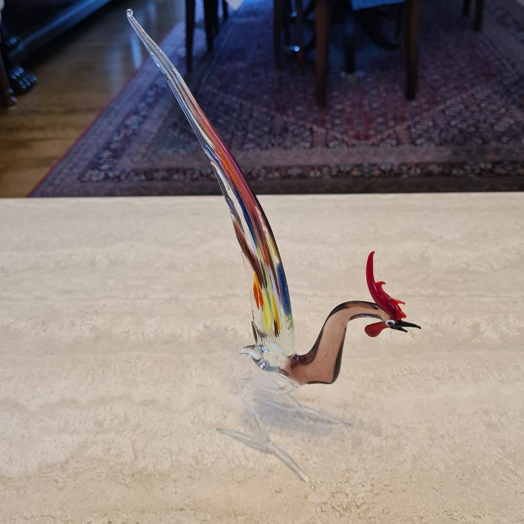 Handgeblazen glazen vogel in Murano-stijl., Verzamelen, Ophalen