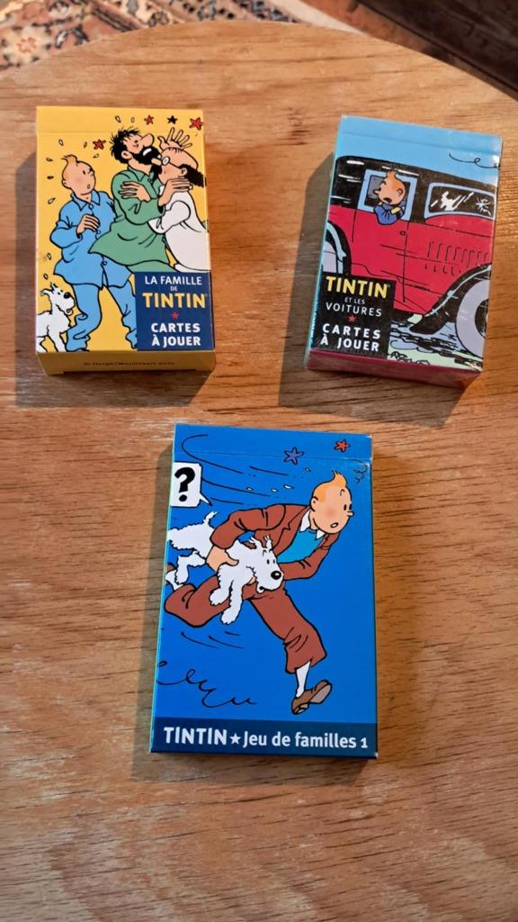 Kuifje - 3 kaartspellen, Verzamelen, Ophalen of Verzenden, Kuifje, Zo goed als nieuw, Boek of Spel