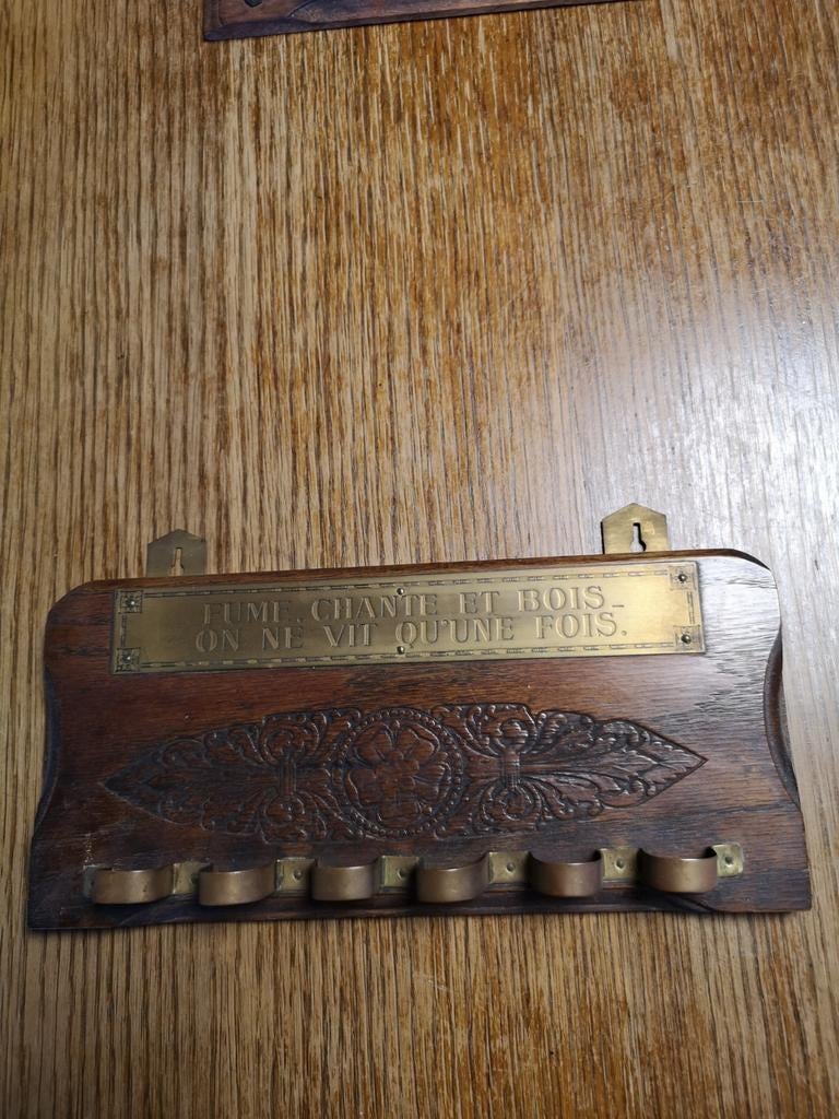 Oude houten houder voor pijpen, Antiek en Kunst, Ophalen of Verzenden