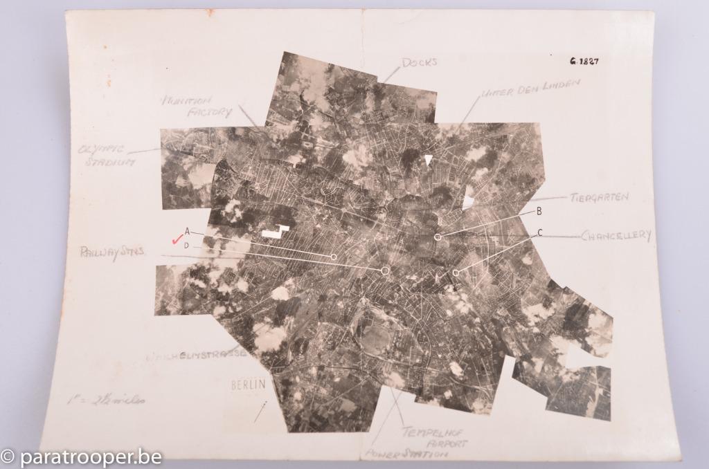 WW2 luchtfoto Berlijn target map USAAF, RAF, Verzenden, Luchtmacht, Foto of Poster