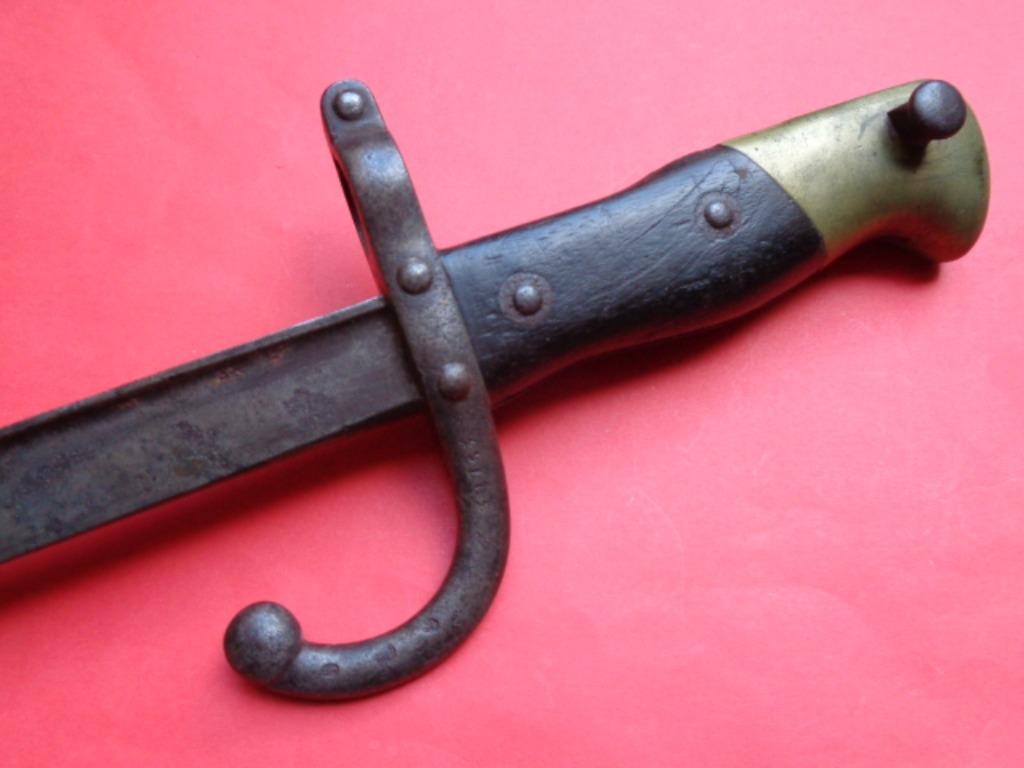 Franse Gras M1874 bajonet , onaangeroerd, Verzamelen, Ophalen of Verzenden, Landmacht, Mes of Dolk