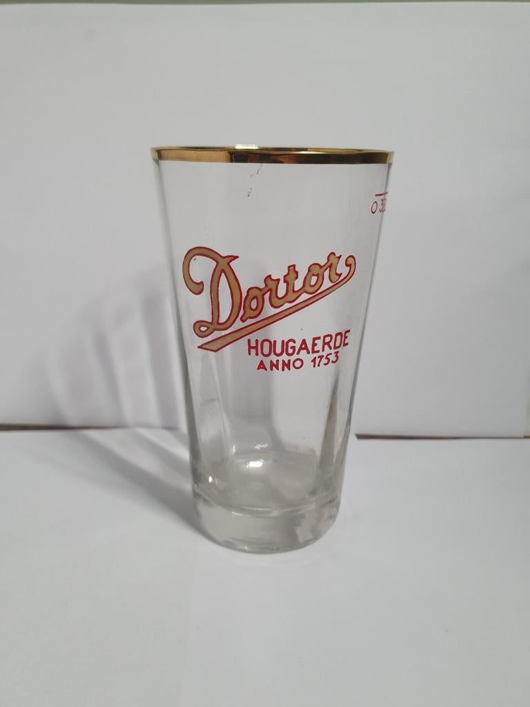 Verre ancien de 0,33 litre - Dortor Hougaerde anno 1753 -, Enlèvement ou Envoi, Utilisé, Verre ou Verres, Autres marques