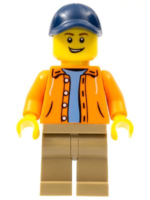 Lego figuur gen079 Male Orange Jacket / F1-3, Enfants & Bébés, Enlèvement ou Envoi, Comme neuf, Briques en vrac, Lego