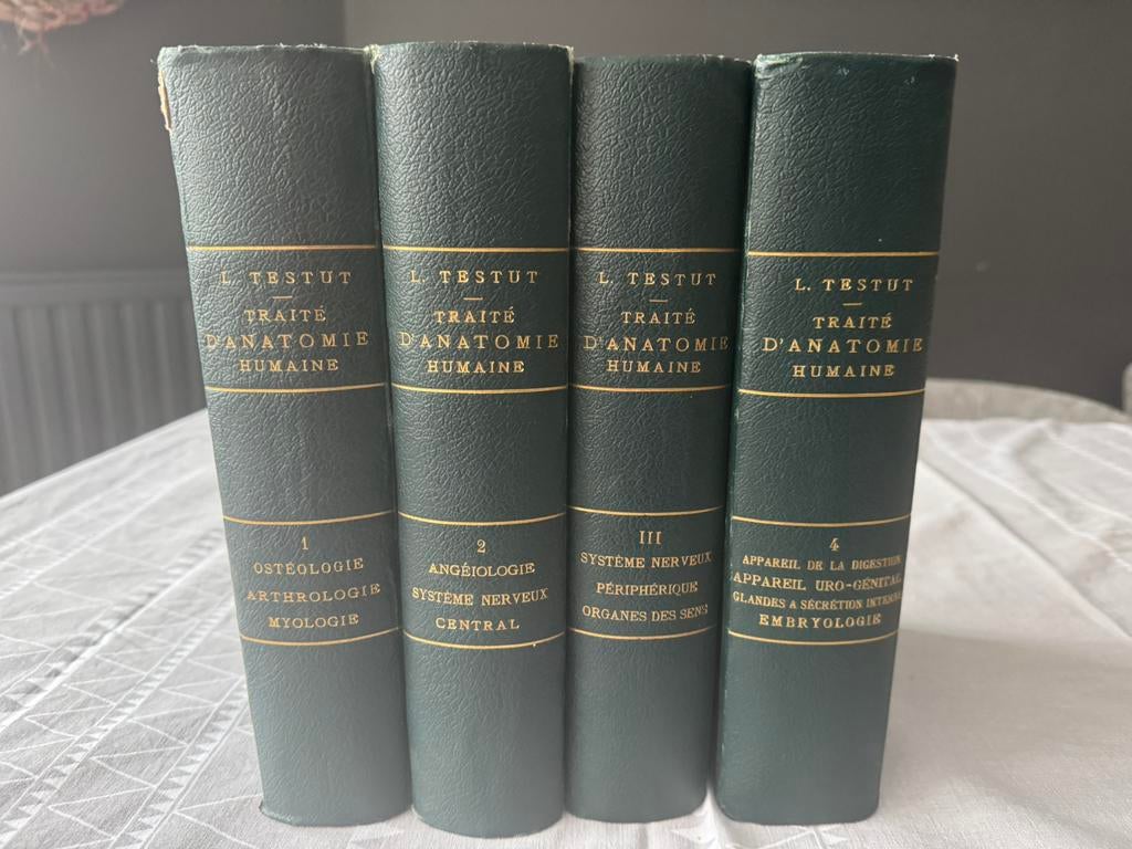 TESTUT - Traité d'Anatomie Humaine - 6e éd. 1911-1912 4 volu, Enlèvement ou Envoi, Comme neuf, Testut